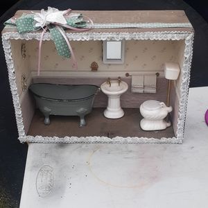 Miniature Doll Handmade Bathroom